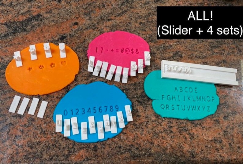 Slider Font Set - Alphabet, Numbers, Punctuation, Symbols - Fondant ...