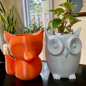 Owl, Fox, Elephant Animal Planters - Made in Canada