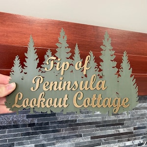Placa de chalé personalizada - Árvores - Fabricada no Canadá