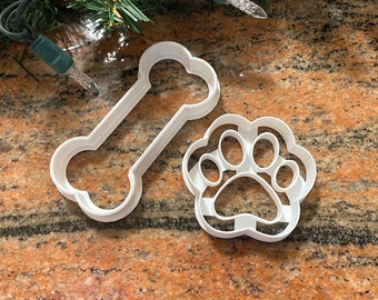 Dog Paw & Dog Bone Cookie Cutters - Fabriqué au Canada