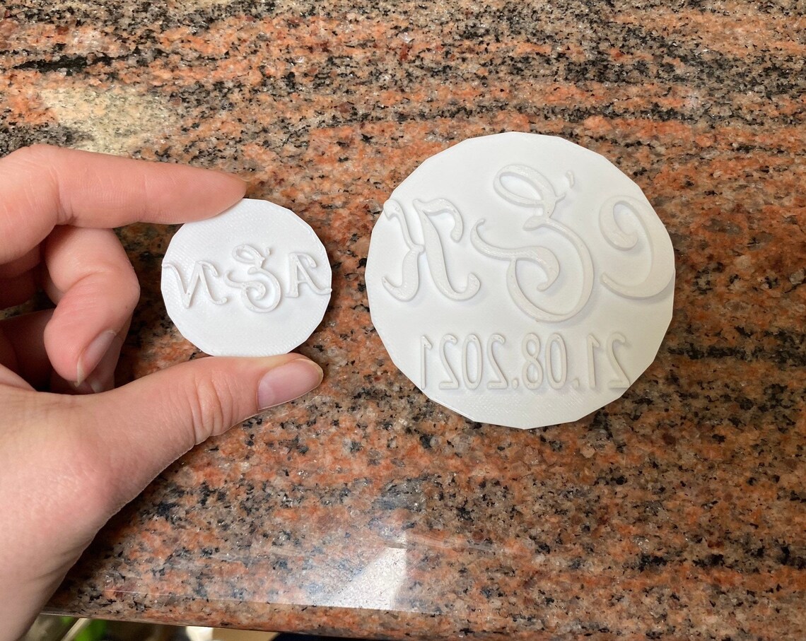 Custom Initials and Date Wedding Cake Fondant Embosser/Stamp Etsy