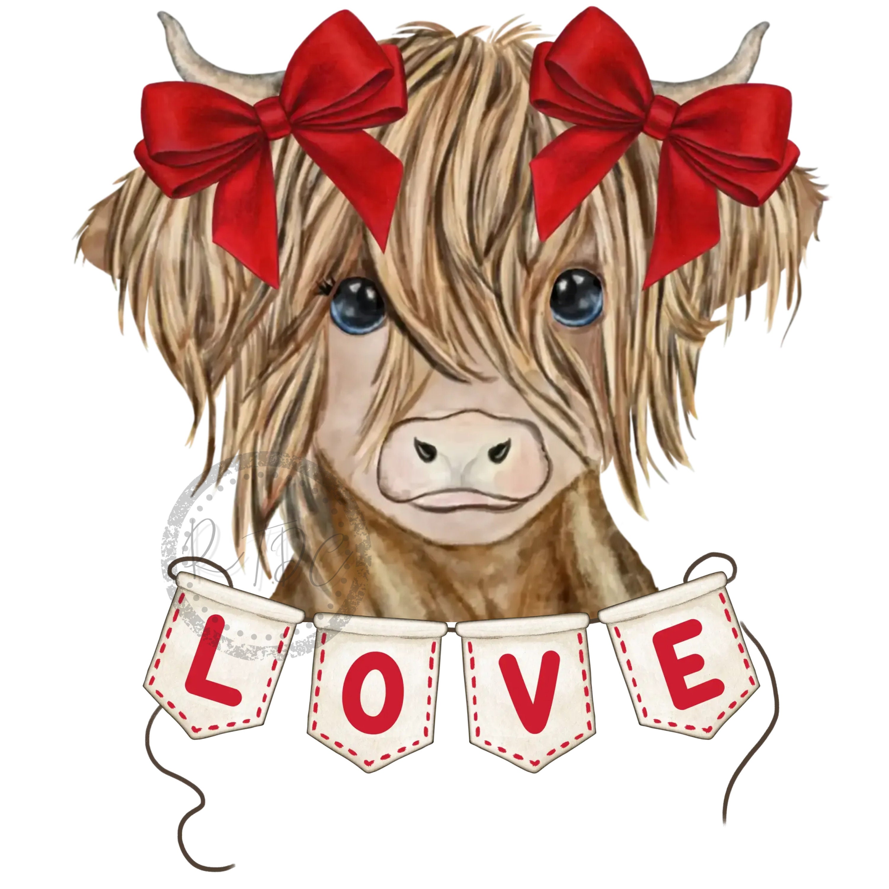 Valentine’s Highland Cow PNG Digital Download - Etsy