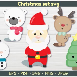 Christmas SVG Bundle, cut files, Christmas svg, Cricut, Winter svg, Santa SVG, polar bear svg, Reindeer svg, Christmas Tree Svg, svg file