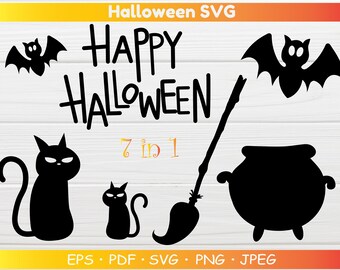 Halloween svg, witch svg, Happy halloween svg, svg files, halloween sign svg, halloween shirt svg, cricut, silhouette, cut files, cat svg