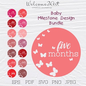 Baby milestone svg, Newborn Svg, Infant Bodysuit Svg, New Baby Svg, Baby Shower Svg, Files for Cricut & Silhouette, Baby Months Svg, png