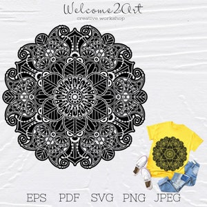 Mandala SVG, Blumen Mandala SVG, Cut Files, Blumen Mandala eps, Blumen Mandalas, Floral Mandala Svg, Mandala Decal, Boho svg, Silhouette