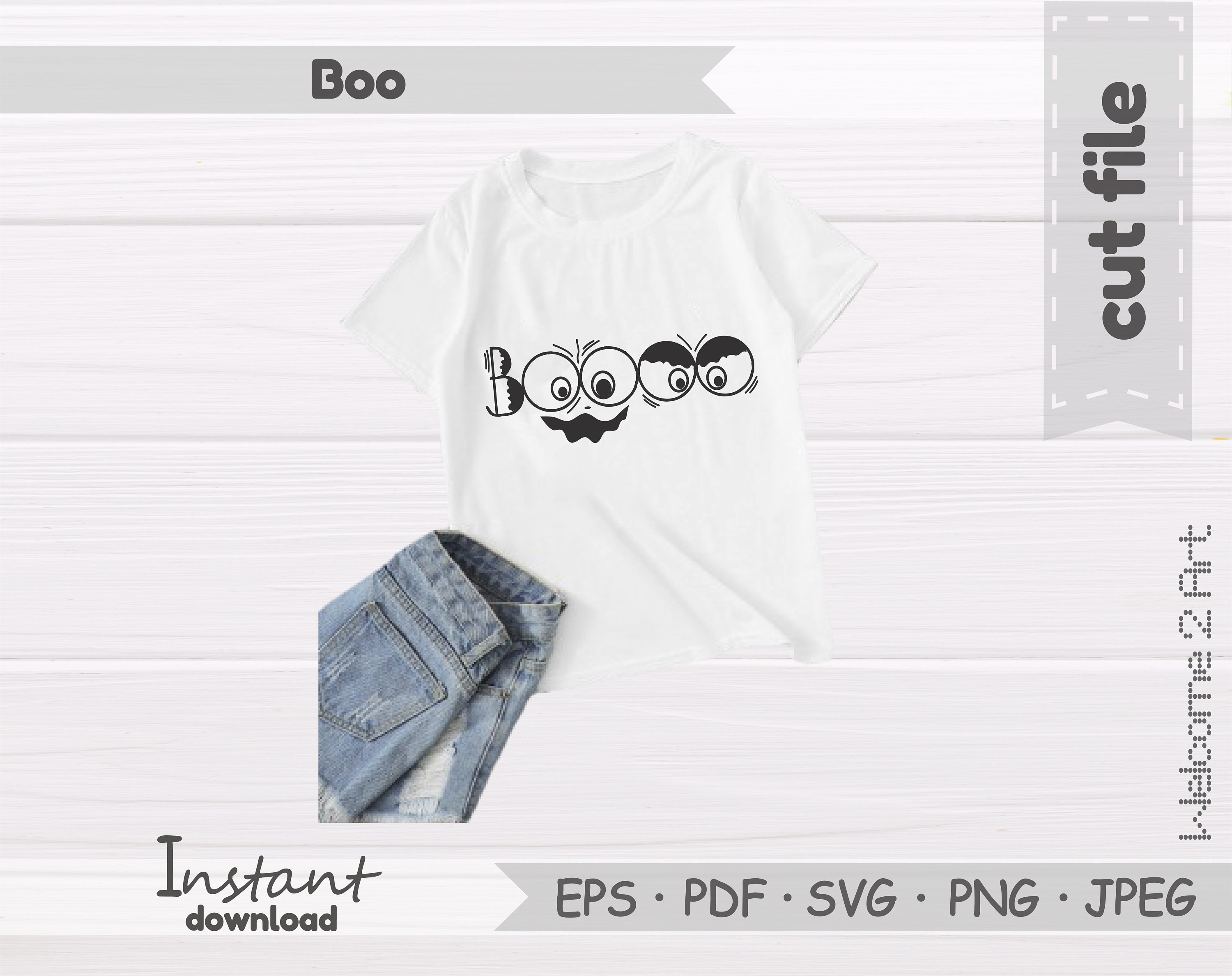 Halloween SVG Boo SVG File Silhouette Cutting File Cricut - Etsy