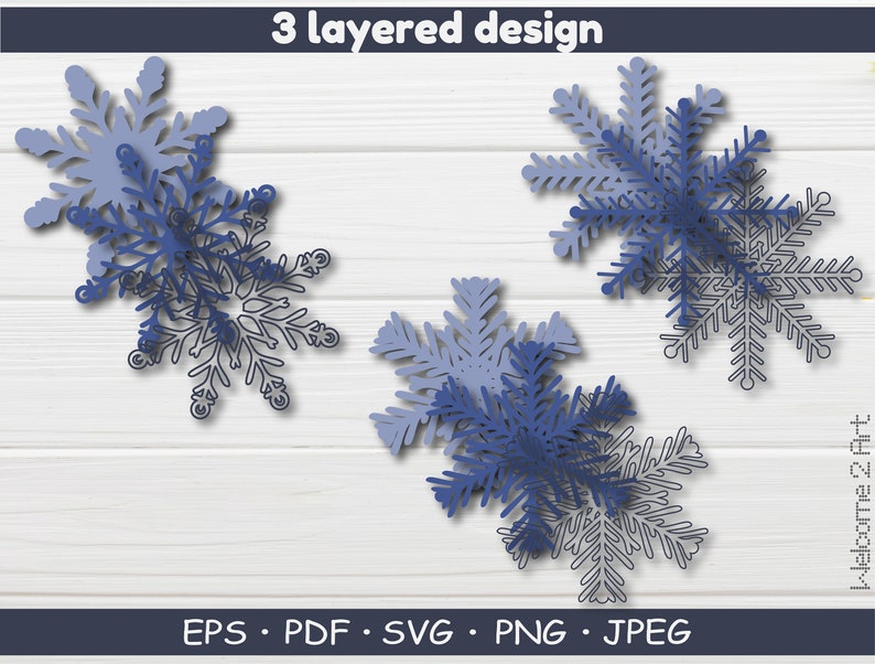 Download 3D layered Snowflakes Christmas svg Snowflakes Bundle Cut ...