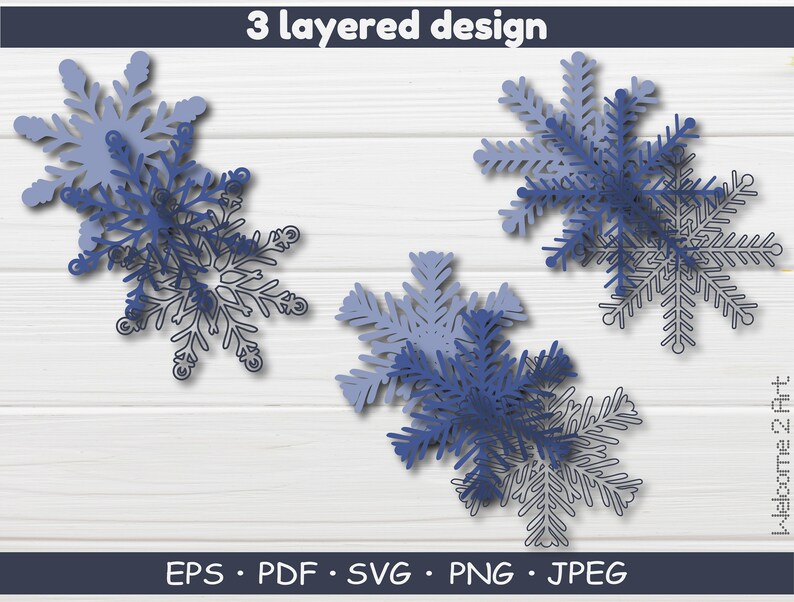 Download 3D layered Snowflakes Christmas svg Snowflakes Bundle Cut ...