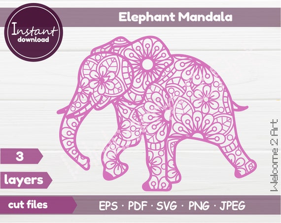 Download Elephant 3d Mandala Svg Elephant Layered Elephant Svg Etsy