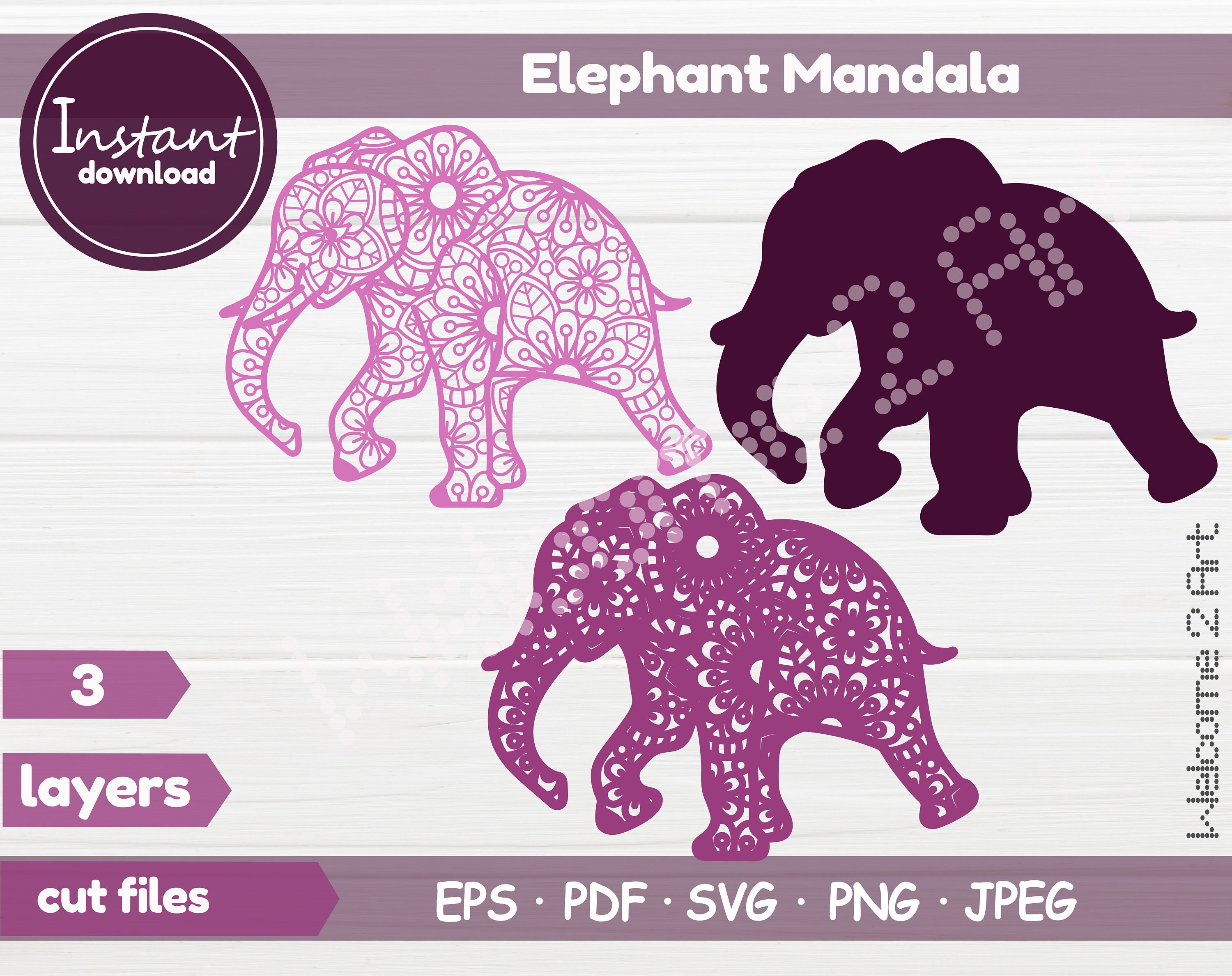 Download Elephant 3d Mandala Svg Elephant Layered Elephant Svg Etsy