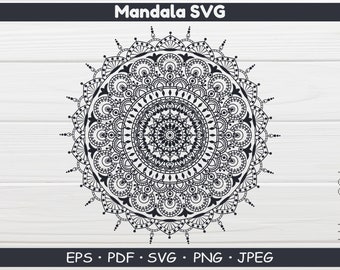 Mandala SVG, svg Files, png Files, Silhouette, eps Files, pdf Files, Mandala Style, Boho SVG, Mandala Clipart, svg vector, cut files