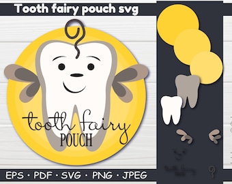 Hada de los dientes SVG archivo para cricut, archivo para la silueta, diente svg, archivo de corte, bolsa de hadas de dientes, archivo de corte de hada de dientes, bolsa de hadas de dientes, svg