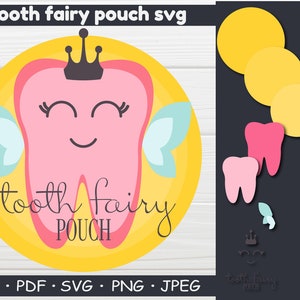 Fata dei denti SVG, svg Dente, Borsa fata dei denti, file Svg per cricut, file tagliati, Baby svg, silhouette dei denti, borsa fata dei denti, svg doccia per bambini