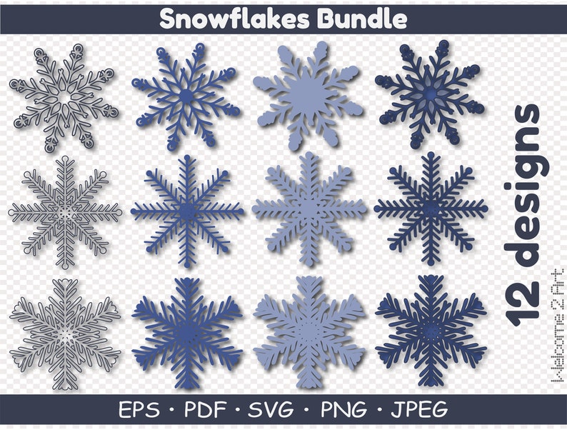 Download 3D layered Snowflakes Christmas svg Snowflakes Bundle Cut ...