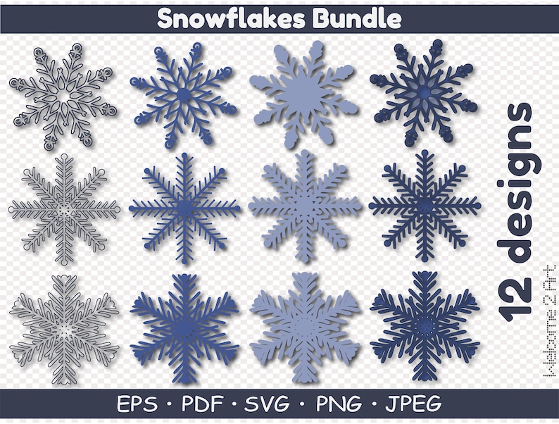 Download 3D layered Snowflakes Christmas svg Snowflakes Bundle Cut ...