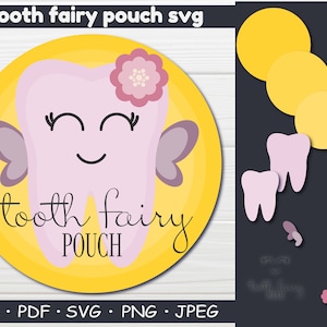 Hada de los dientes SVG archivo para cortar silueta Cricut diente svg, svg, baby shower svg, bebé svg, bebé svg, archivos cortados, bolso de hada de dientes svg, png