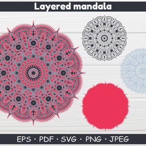 3d mandala svg, layered mandala svg, mandala svg, 3d mandala, mandala, svg, mandala cut file, svg files for cricut, layered mandala, 3d svg