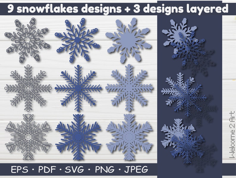 Download 3D layered Snowflakes Christmas svg Snowflakes Bundle Cut ...