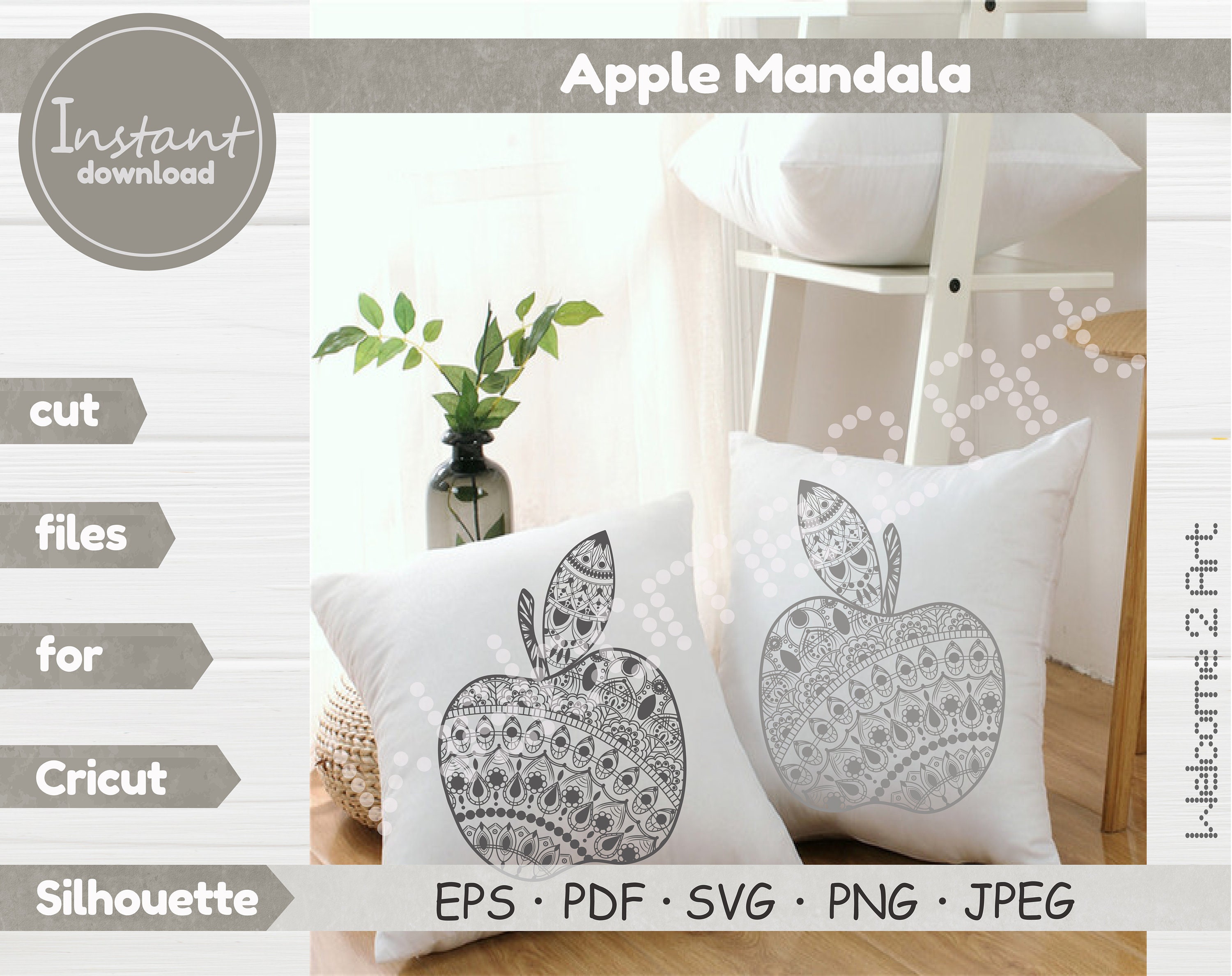 Apple SVG Apple Mandala SVG Svg Files Mandala Svg Mandala - Etsy