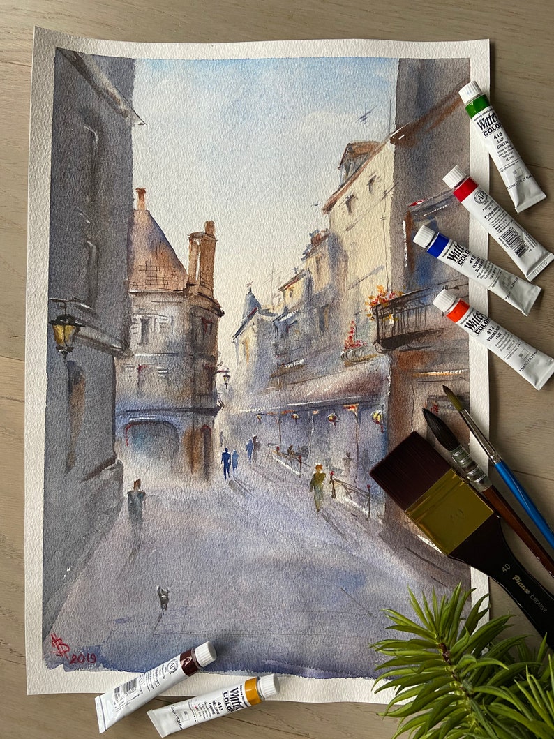 Old Europe. Original watercolor painting Etsy
