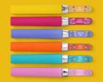 Limas de unha de vidro "Live Happy", conjunto com 2 unidades, importadas.