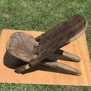 African Hand-Carved Senufo Stargazing Birthing Chair Antique