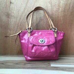 Pink patent leather coach purse shop