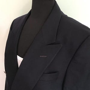 Men’s Double Breasted Wool Navy Overcoat/Long  Blazer By Peerless of Canada VG-Excellent