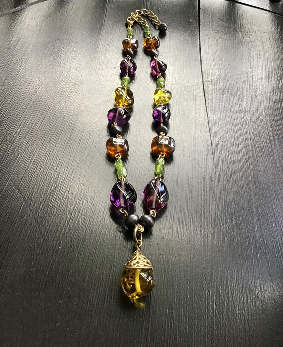 Vintage Louis Rousselet ? Poured Glass Necklace