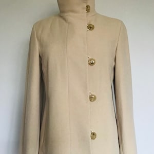 Cole Haan Double-Breasted Wool Cashmere Coat Cream Women’s size-8