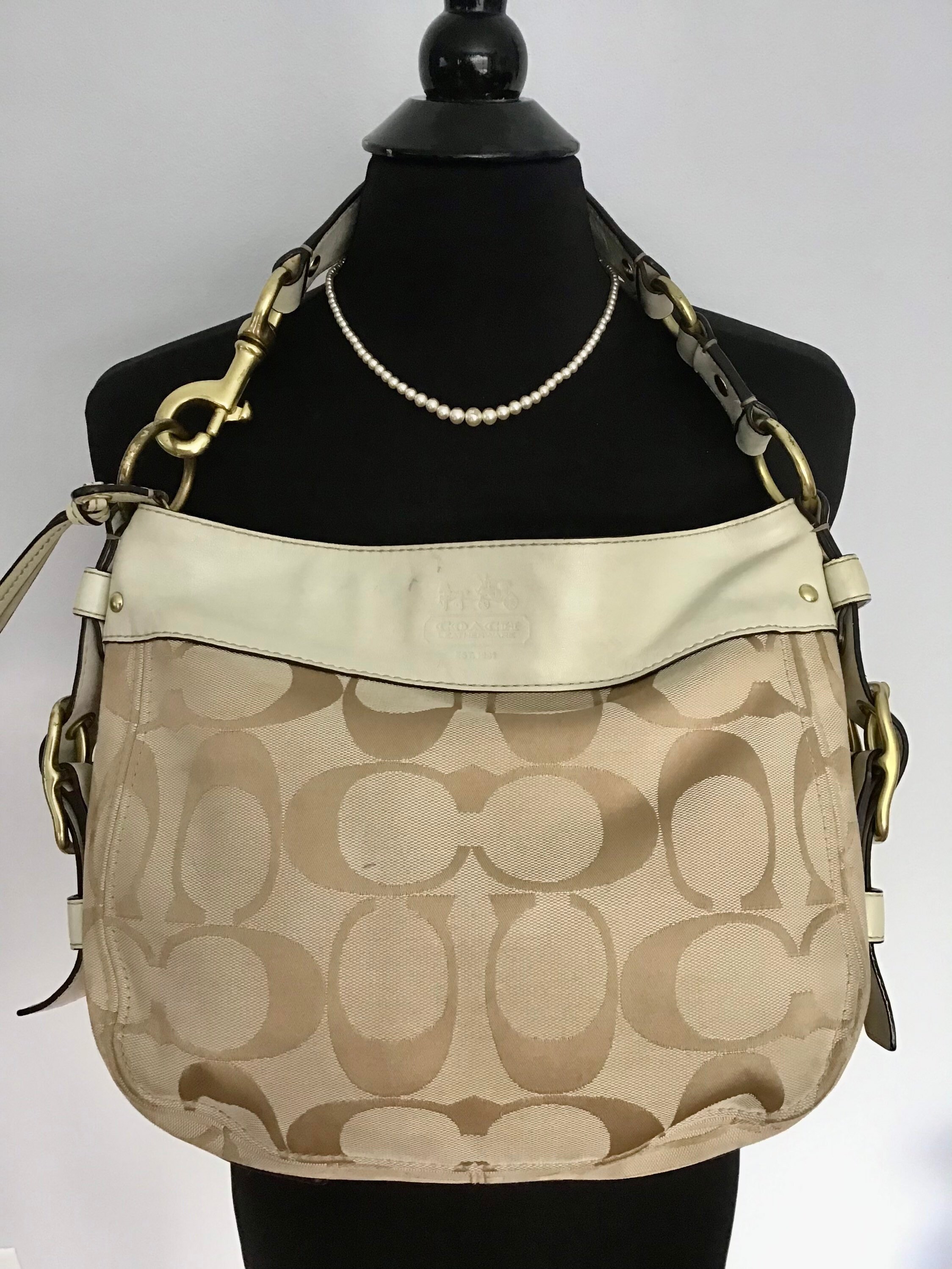 COACH 12671 Zoe Metallic Copper Bronze Leather Hobo Gold