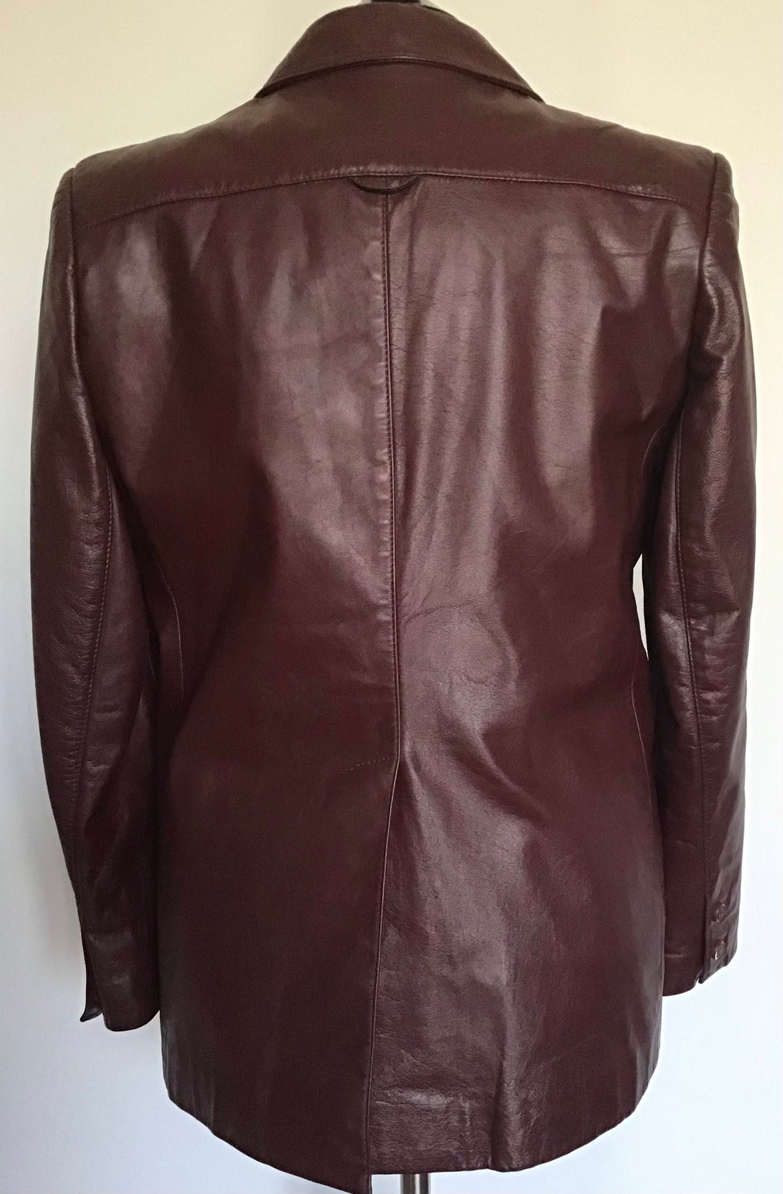 Etienne Aigner Oxblood Leather Jacket Womens Size Size-10 Vintage ...