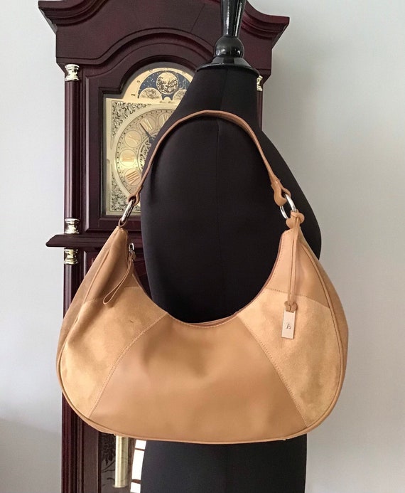 Etienne Tan Suede Leather Hobo Style Handbag - Etsy