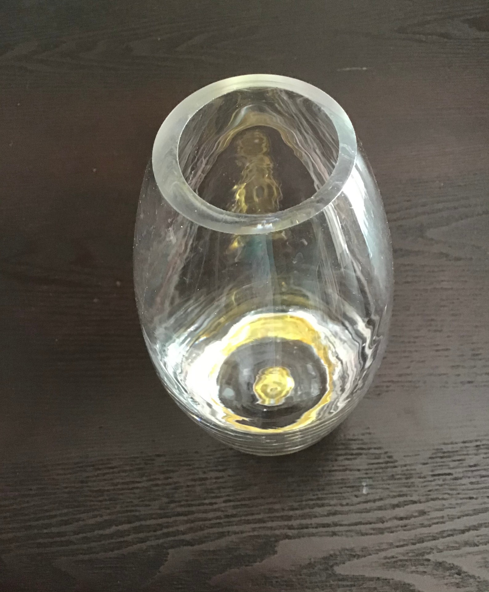 Krosno Poland Glass Vase Yellow Suspended Controlled Bubble Etsy