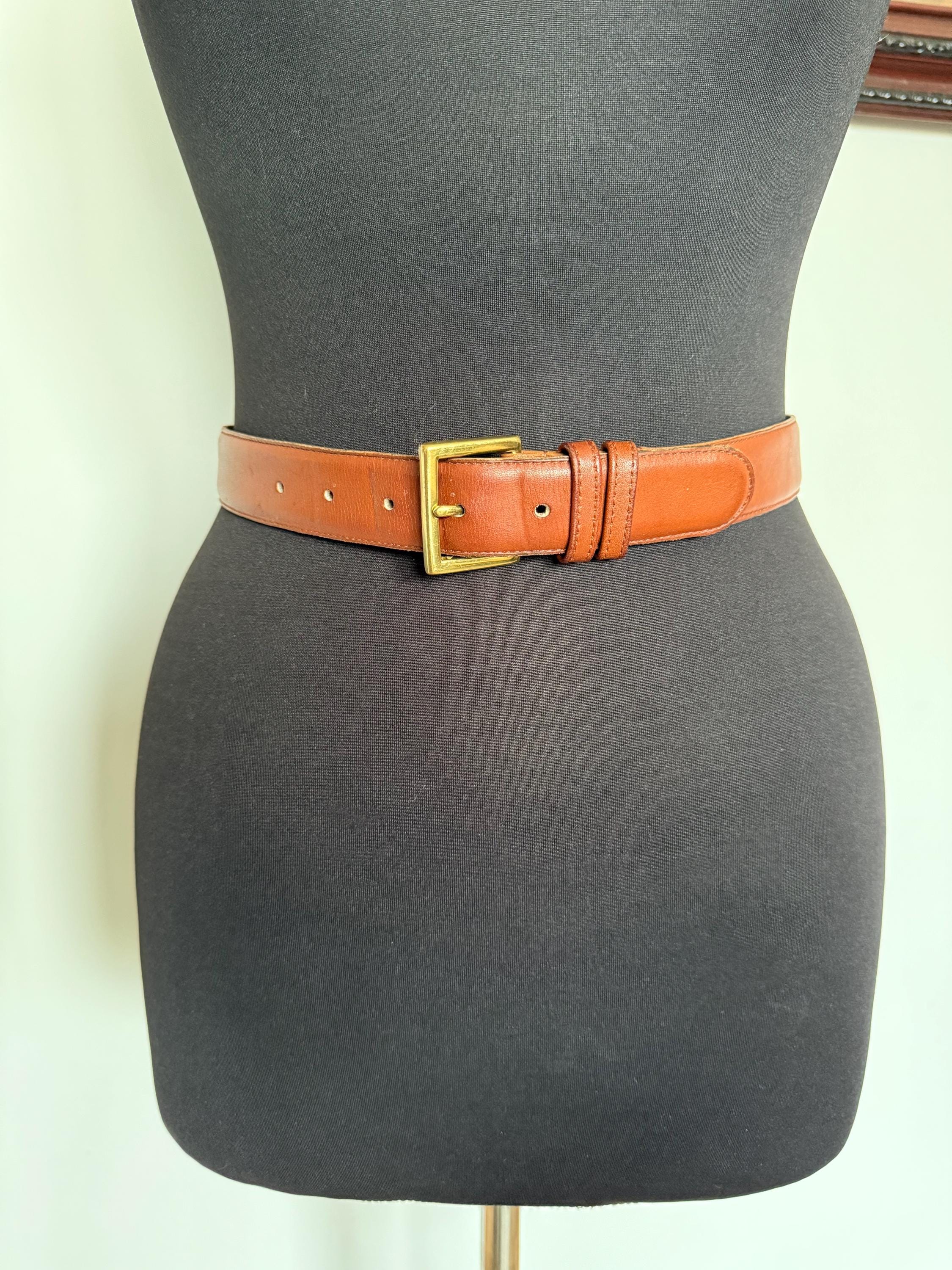 Coach Glove Tanned Cowhide Belt 3924 Medium Coach Men 36 Leather Belt Brown Brass Buckle Hand Made Glove  main image 2