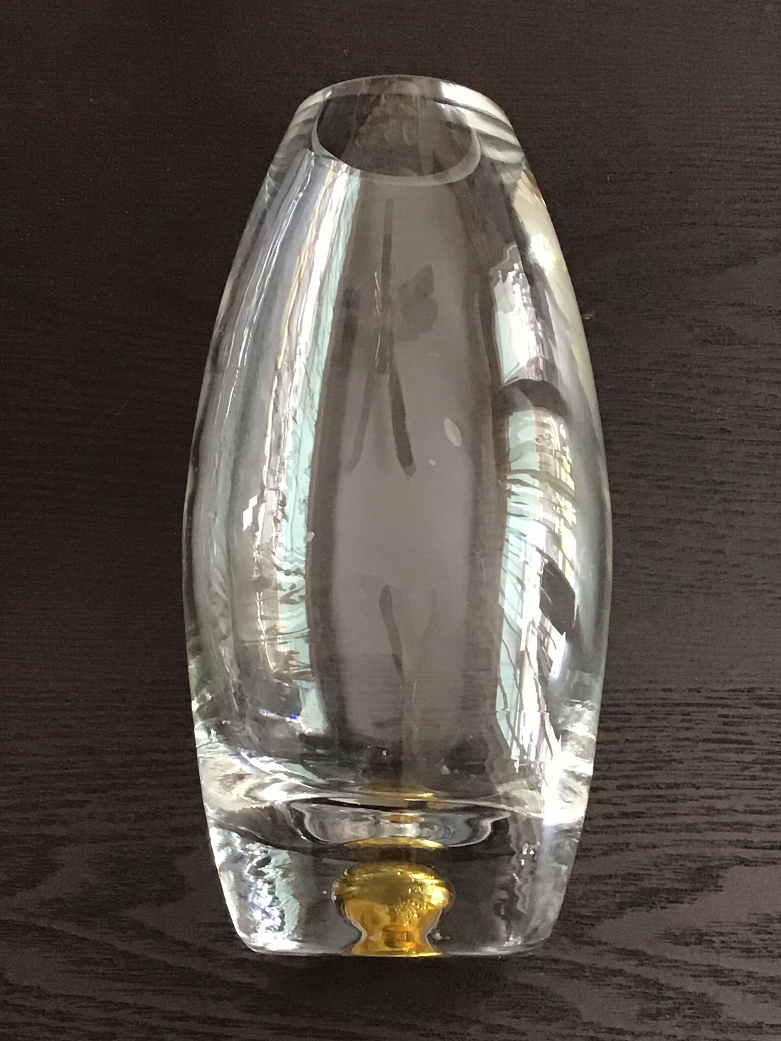 Krosno Poland Glass Vase Yellow Suspended Controlled Bubble Etsy UK