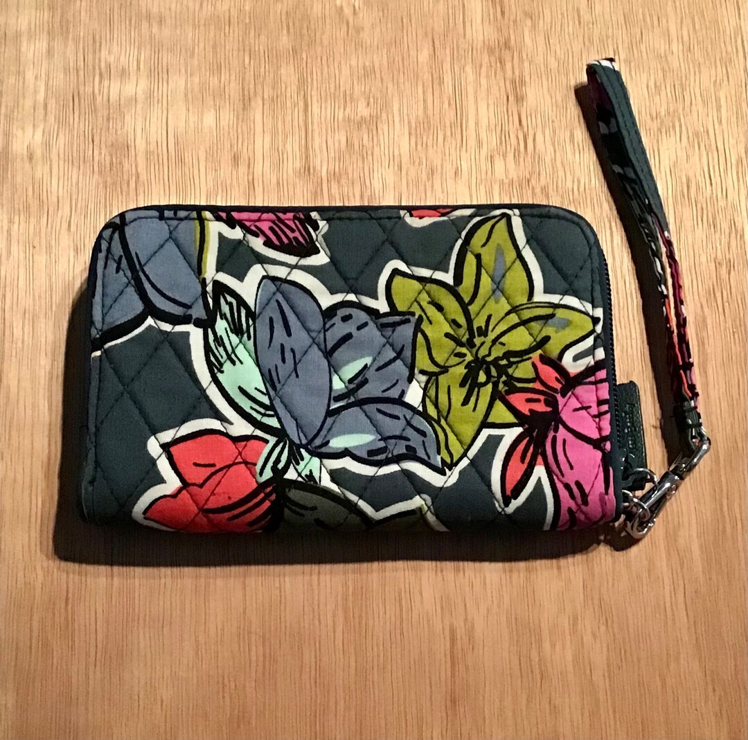 Vera Bradley Falling Flowers RFID Grab & Go Wristlet Vgexc Etsy