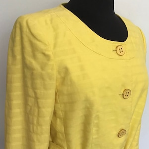 Banana Republic Jacket Blazer Women’s Yellow Belted Button down Cotton Size-10 excellent
