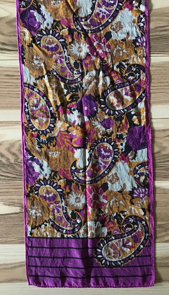 Albert Nipon Silk Scarf Hand Rolled vintage - image 5