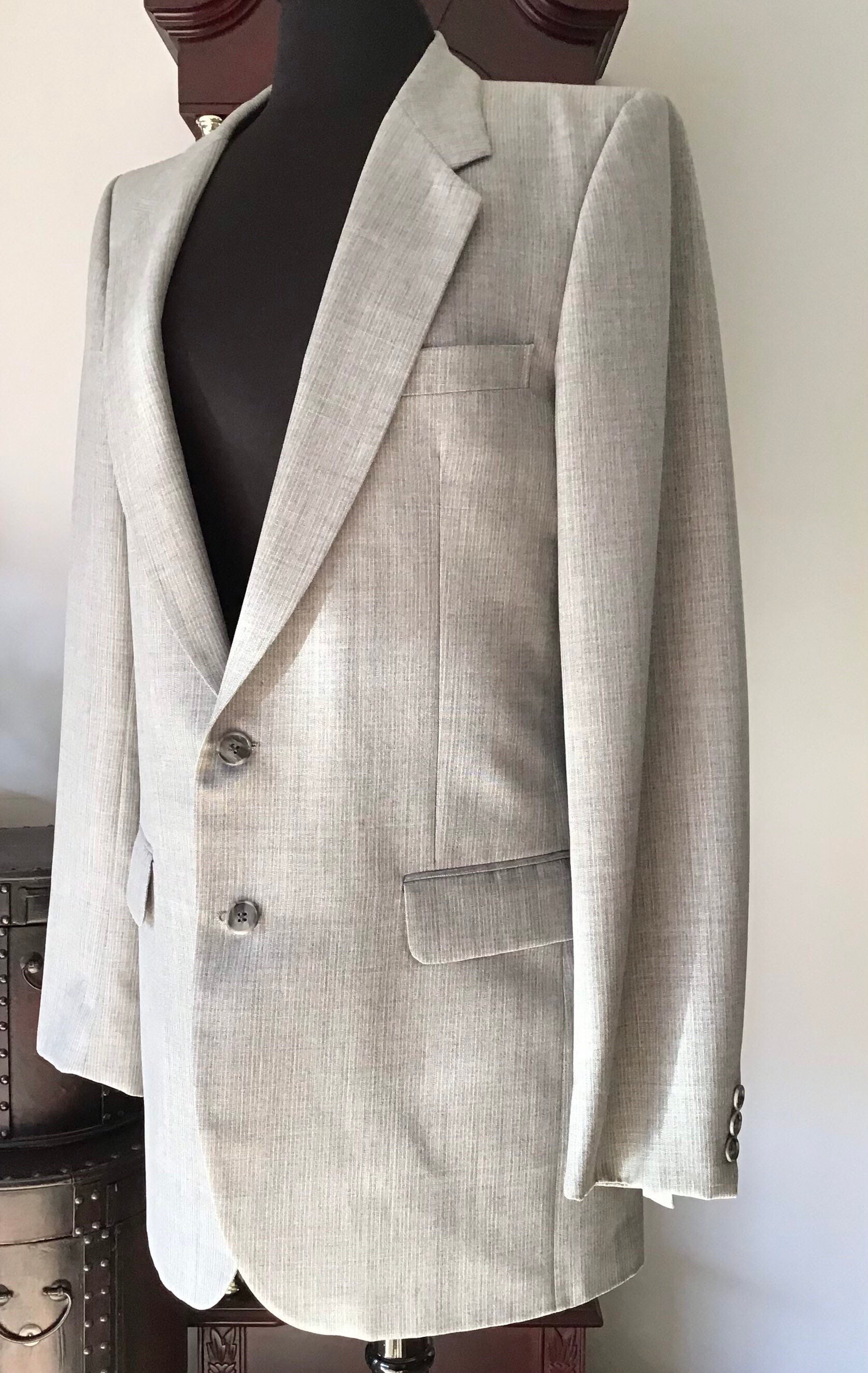 Traje de tres piezas de espiga gris para hombre de Yves Saint Laurent talla 40 VG Etsy Mexico
