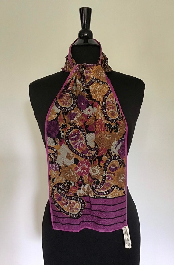 Albert Nipon Silk Scarf Hand Rolled vintage - image 2