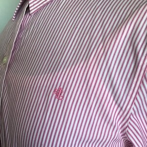 Lauren Ralph Lauren Women's No-iron Cotton Oxford Pink White Black Striped  Size-medium NWOT - Etsy