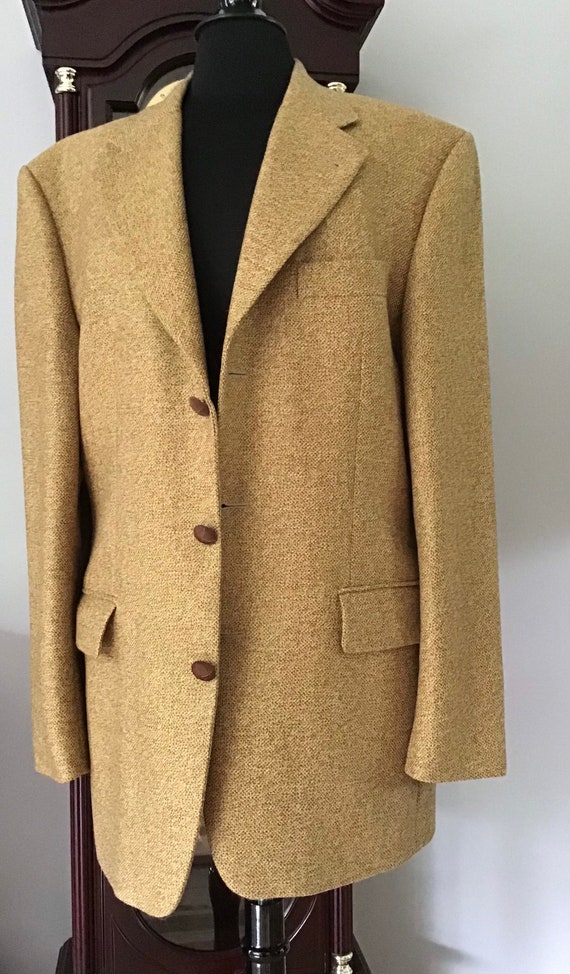 Hugo Boss Ermenegildo Zegna Cloth Mens 50R Blazer Style Coat Gold