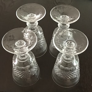 Antique Goblets Irish Crystal  Römers  (4) Anglo Irish Georgian Cut Wine Glasses circa 1820 Antique Excellent