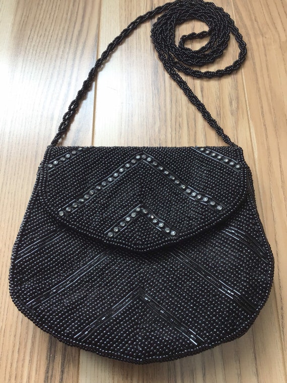 Heavily Beaded Crossbody Evening Handbag Vintage E