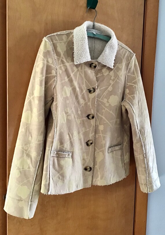 Robert Kitchen of Canada Botanical print Faux Suede f… Gem