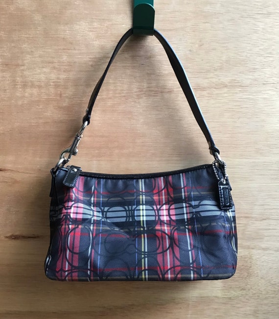Coach Poppy Plaid Glitter Multicolored Tartan F44166 Mini Coach Poppy Plaid Glitter Multicolored Tartan F44166 Mini