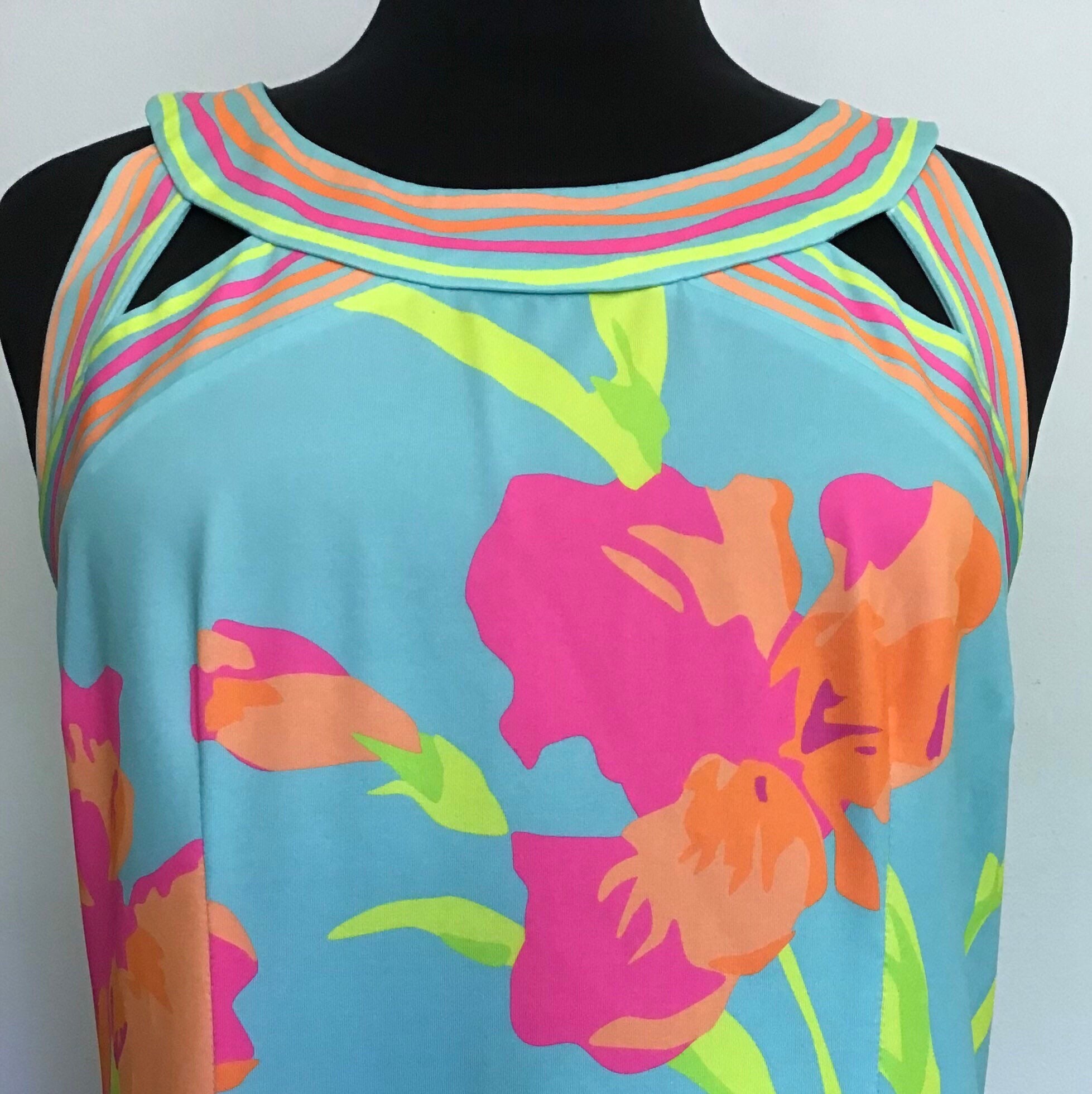 Gretchen Scott Isosceles Iris Blue Dress Size-xl NWOT