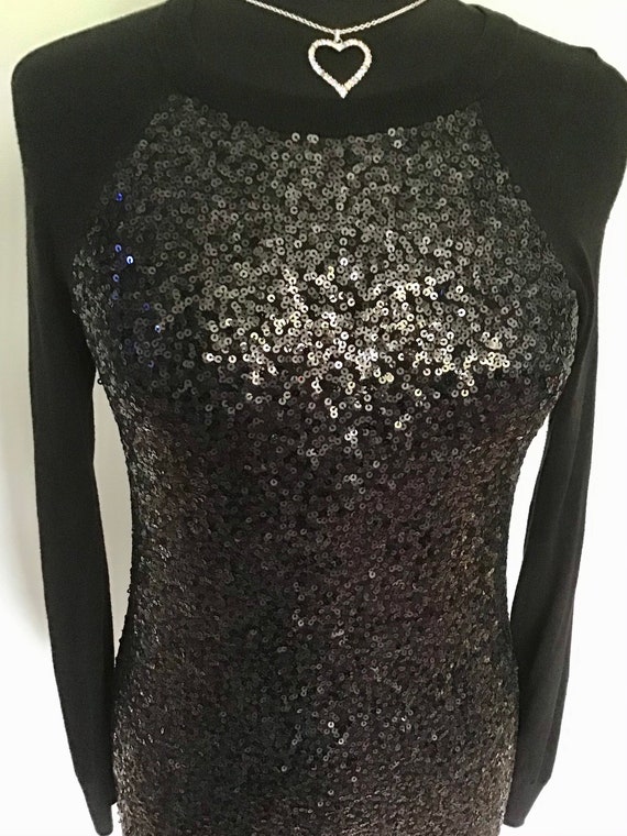 Michael Kors Sequin Sweater Mini Dress Size-small Excellent - Etsy